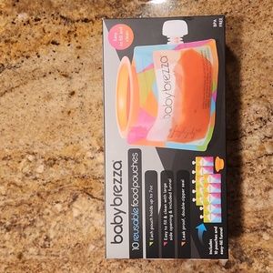 Baby Brezza Reusable Easy-Fill Food Pouches 10 Pk Set.  NEW